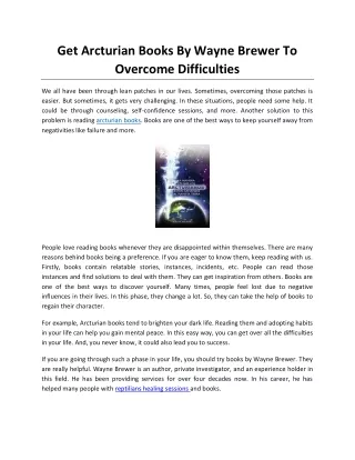 Get Arcturian Books By Wayne Brewer To Overcome Difficulties