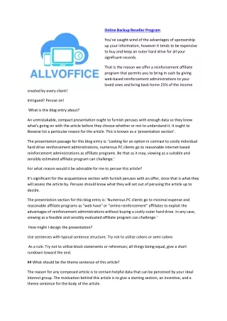 online backup reseller program