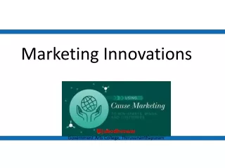 1. Innovative marketing- cause marketing