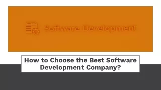 How to choose the best software development company ?