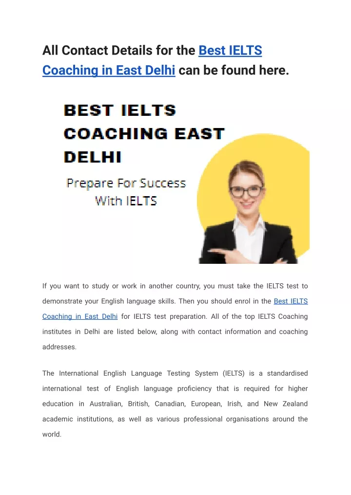 all contact details for the best ielts coaching