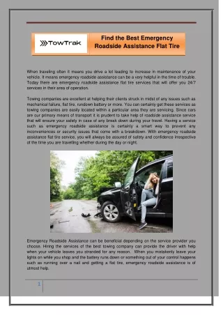 Emergency Roadside Assistance Flat Tire