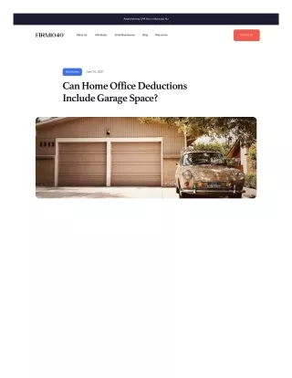 Can Home Office Deductions Include Garage Space