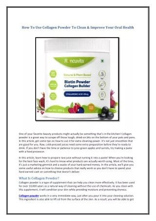 how to use collagen powder to clean improve your