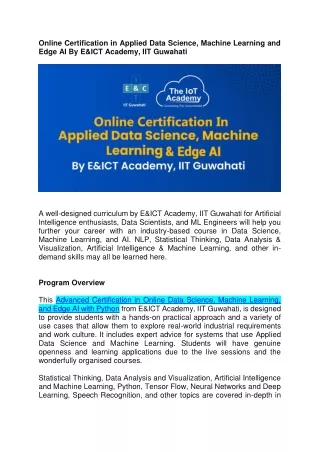 online certification in applied data science