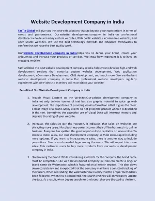Website Development Company in India