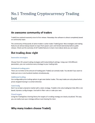no 1 trending cryptocurrency trading bot