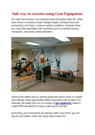 safe way to exercise using gym equipment