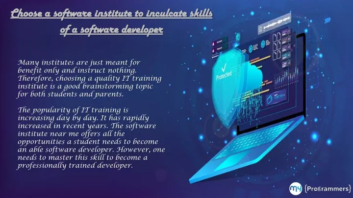 choose a software institute to inculcate skills