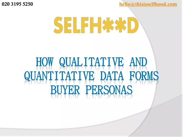how qualitative and quantitative data forms buyer personas