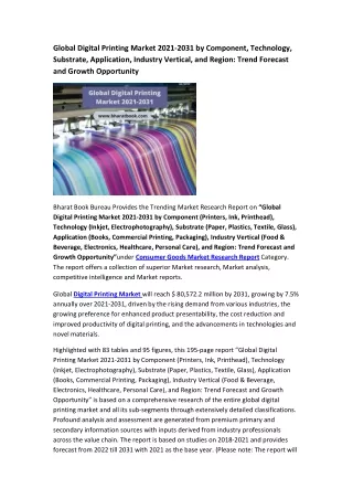 global digital printing market 2021 2031