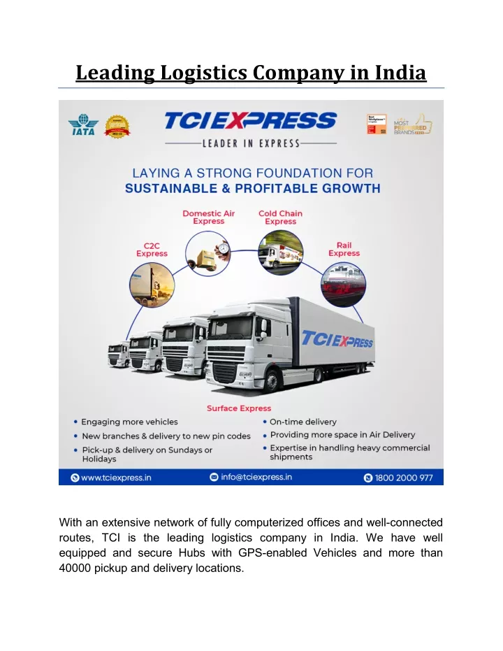 leading logistics company in india