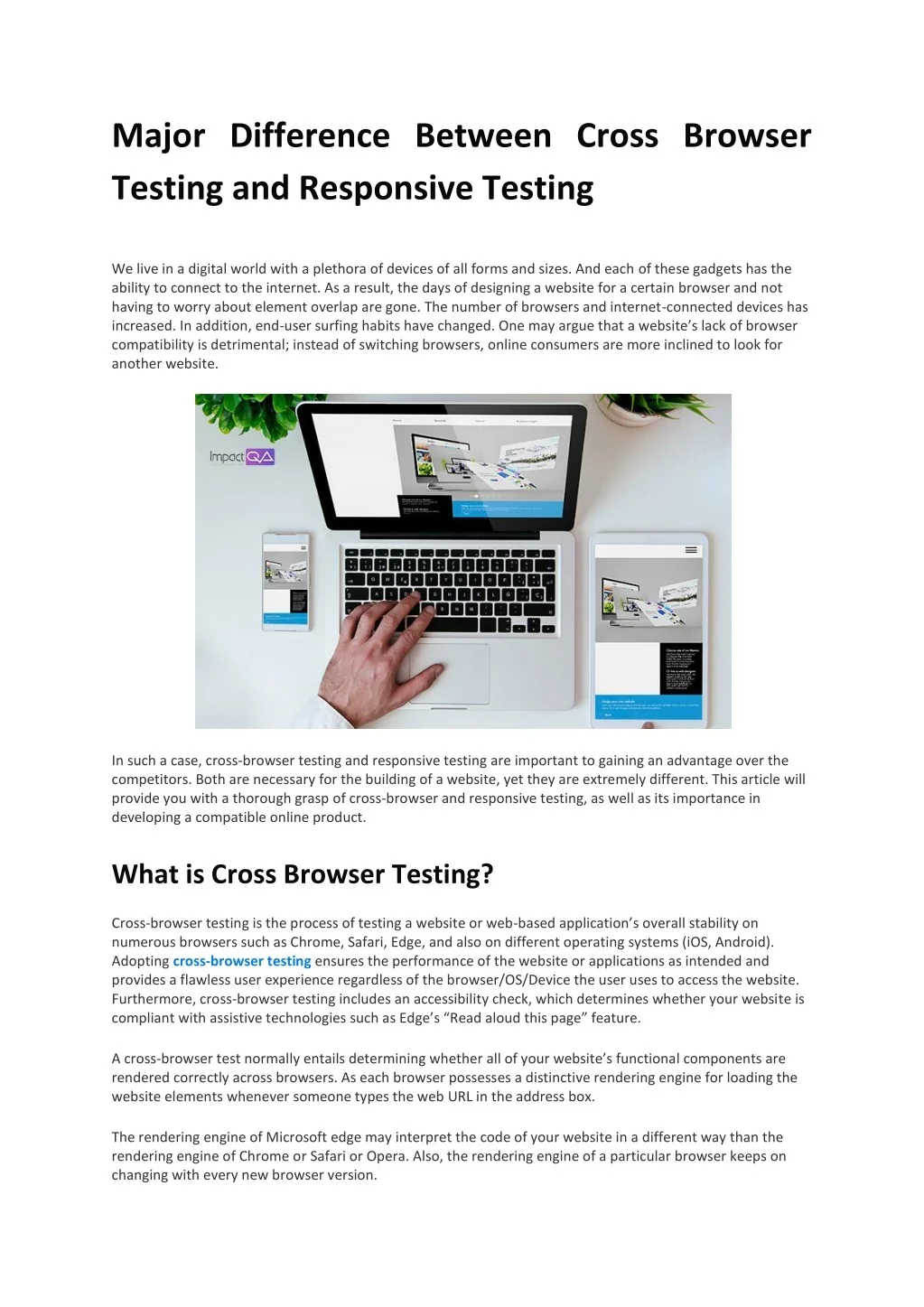 PPT - Major Difference Between Cross Browser Testing and Responsive ...