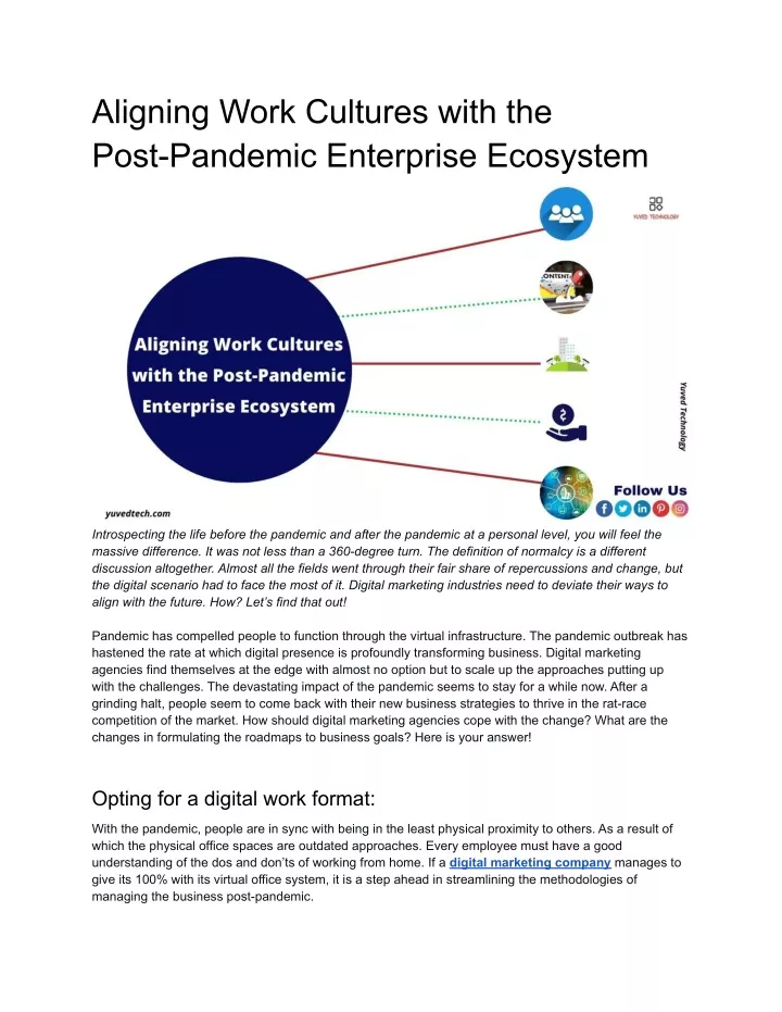 aligning work cultures with the post pandemic