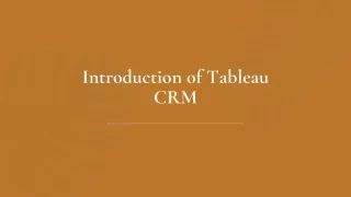 Introduction of Tableau CRM