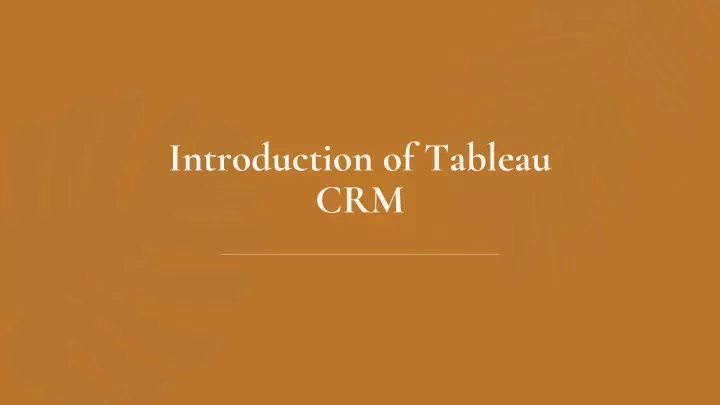 introduction of tableau crm