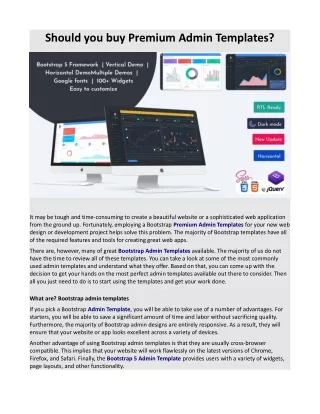should you buy premium admin templates
