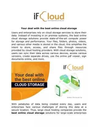your deal with the best online cloud storage