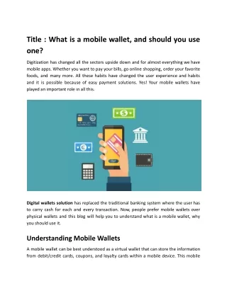 What is a mobile wallet, and should you use one_