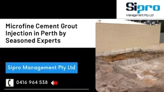 Microfine Cement Grout Injection in Perth and Melville by Seasoned Experts