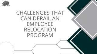 CHALLENGES THAT CAN DERAIL AN EMPLOYEE RELOCATION PROGRAM