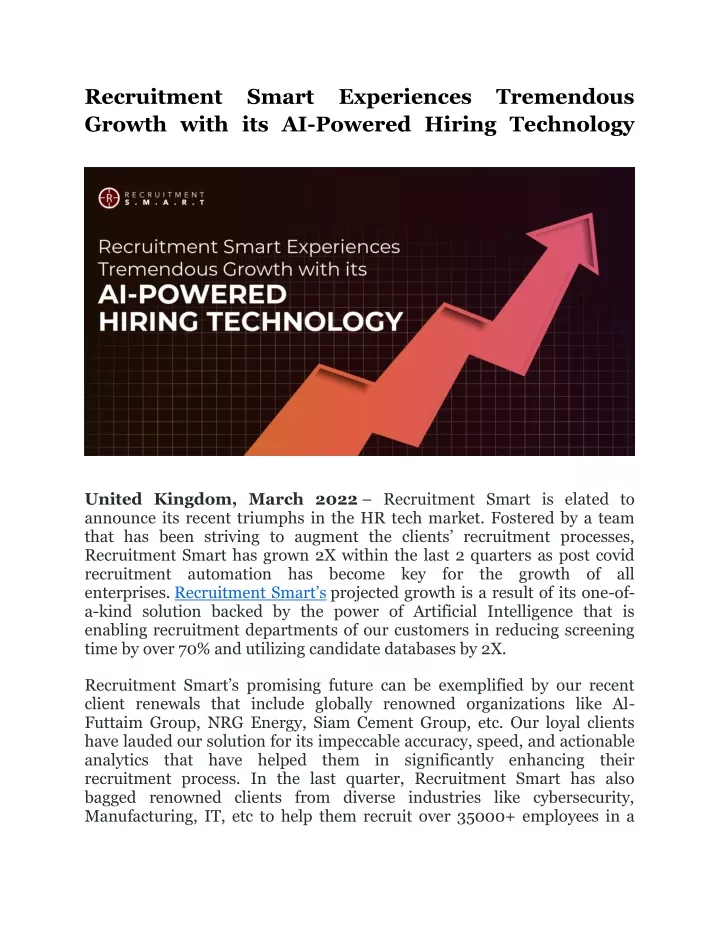 recruitment growth with its ai powered hiring