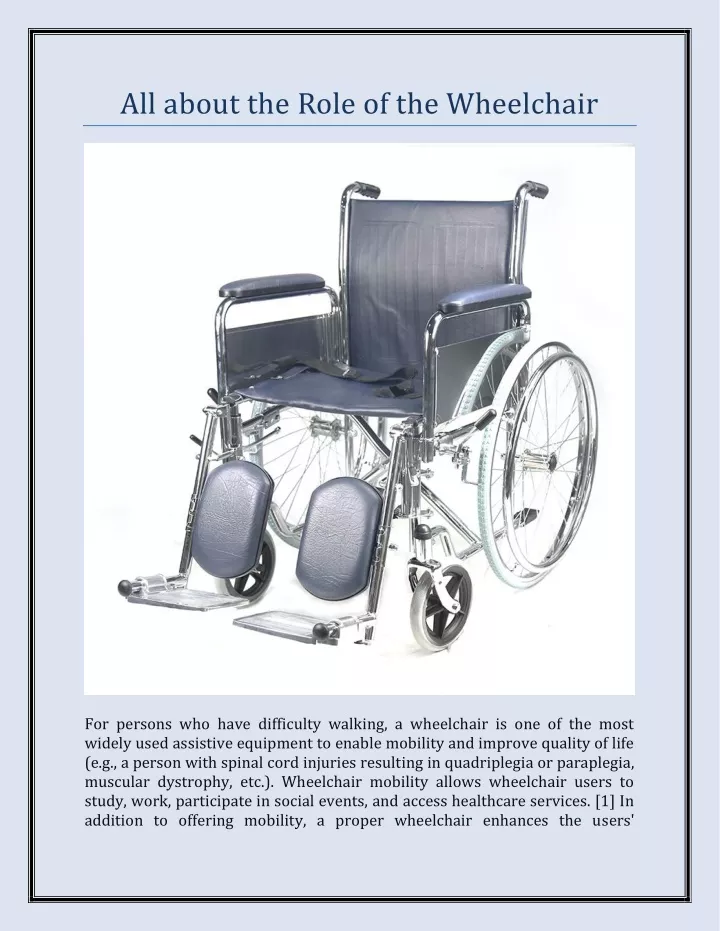 all about the role of the wheelchair