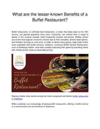 Express Hotel - What are the lesser-known Benefits of a Buffet Restaurant-converted