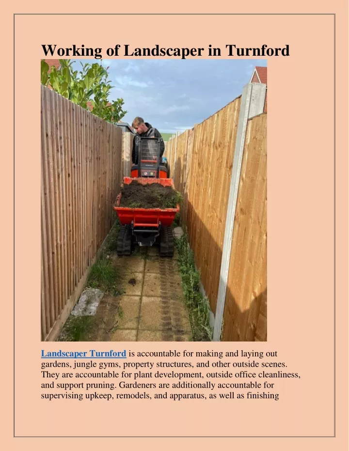 working of landscaper in turnford