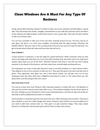 clean windows are a must for any type of business