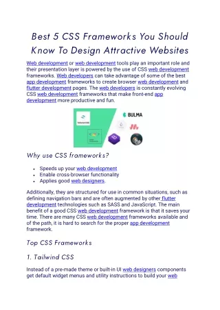 best 5 css frameworks you should know to design