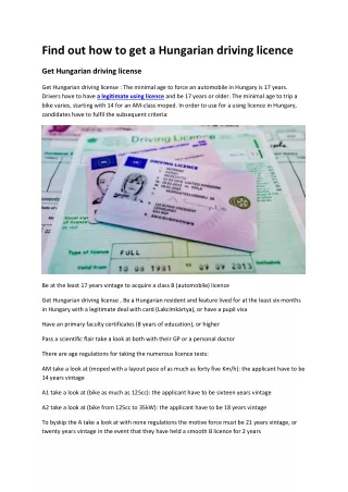 find out how to get a hungarian driving licence
