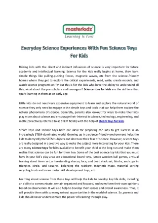 Everyday Science Experiences With Fun Science Toys For Kids