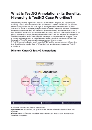 what is testng annotations its benefits hierarchy