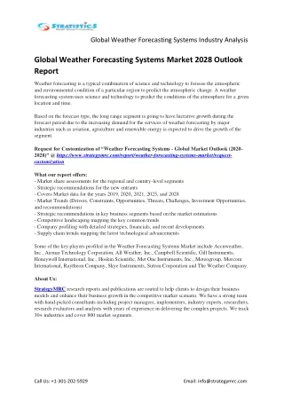global weather forecasting systems industry