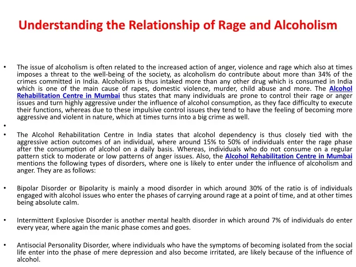 understanding the relationship of rage and alcoholism