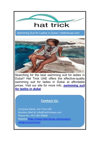 Swimming Suit for Ladies in Dubai | Hattrickuae.com