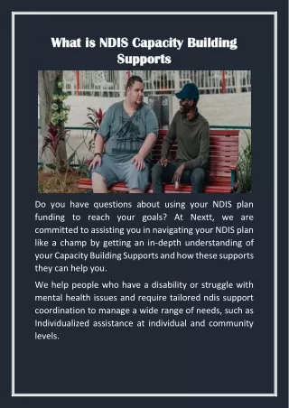 what is ndis capacity building what is ndis