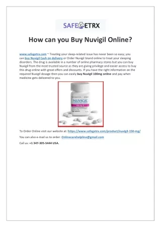 How can you Buy Nuvigil Online?