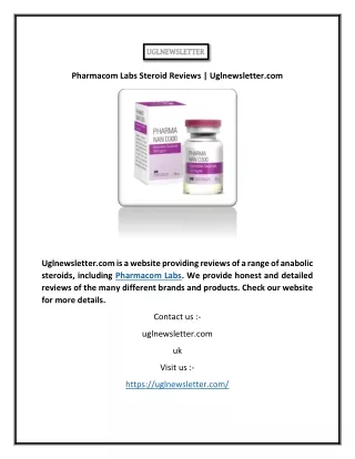 Pharmacom Labs Steroid Reviews | Uglnewsletter.com