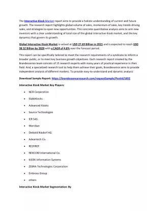the interactive kiosk market report aims