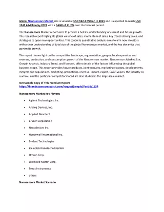 global nanosensors market size is valued