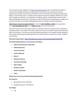 the information made available in the power line