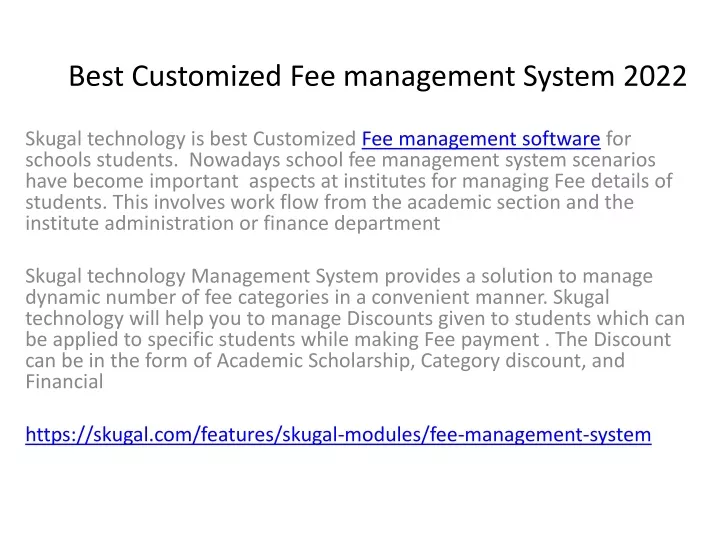 best customized fee management system 2022