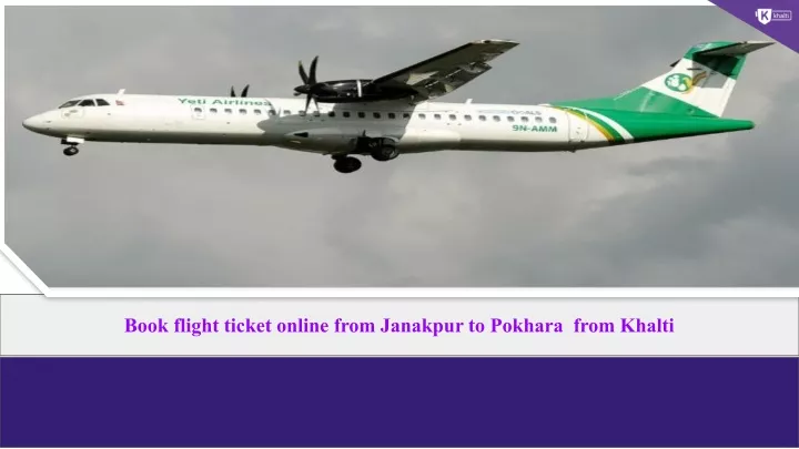 book flight ticket online from janakpur