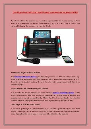 the things you should check while buying