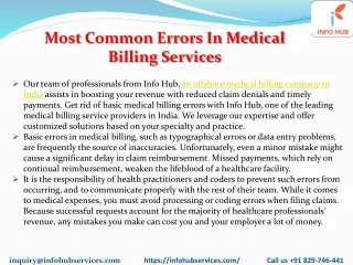 most common errors in medical billing services