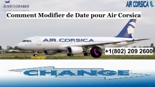 Comment Modifier de Date pour Air Corsica