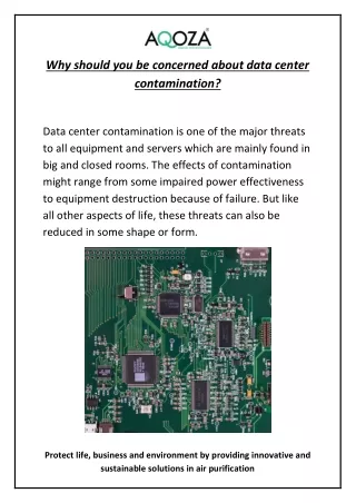 Why should you be concerned about data center contamination