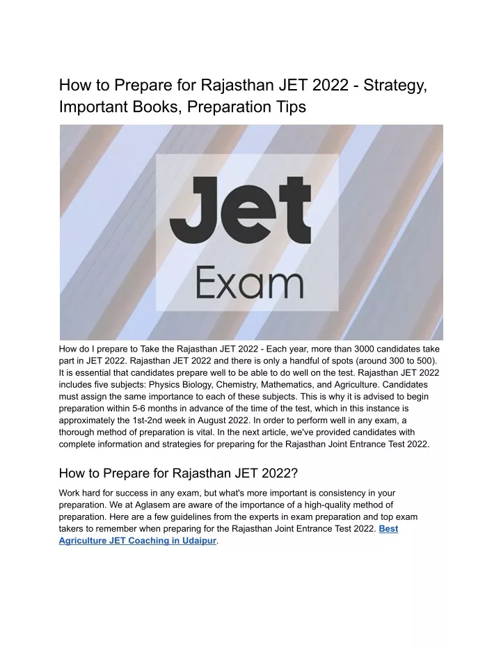 how to prepare for rajasthan jet 2022 strategy